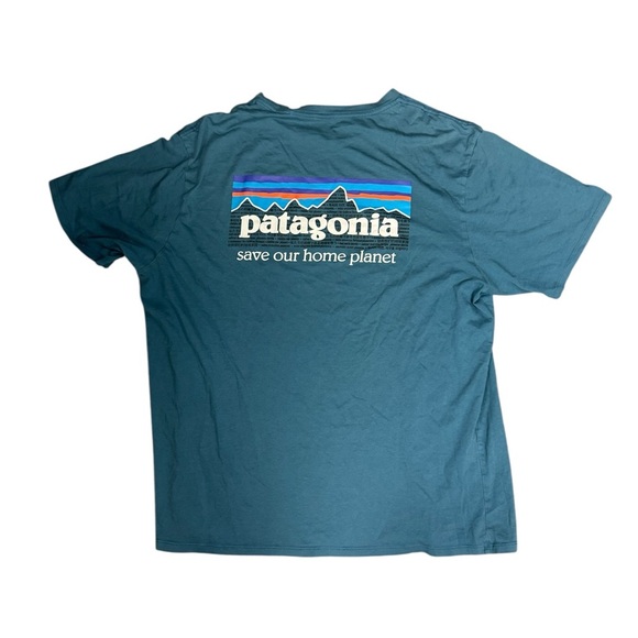 PATAGONIA - Men’s Short Sleeve P-6 Mission Organic Tee, Abalone Blue, XL - Picture 5 of 5